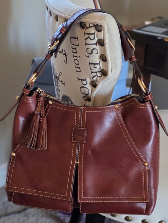 Dooney & Bourke Handbags - Dooney & Bourke Kingston Florentine Leather Hobo Bag EUC